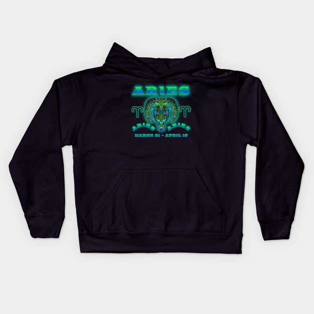 Aries 5a Black Kids Hoodie by Boogie 72